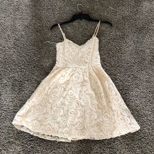 Cream lace skater dress